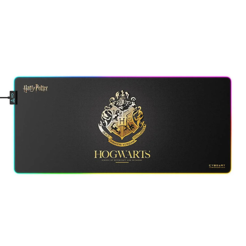 Cybeart Licensed Hogwarts RGB Aurora XXL Gaming MousePad - Hogwarts Edition - حصيرة فأرة